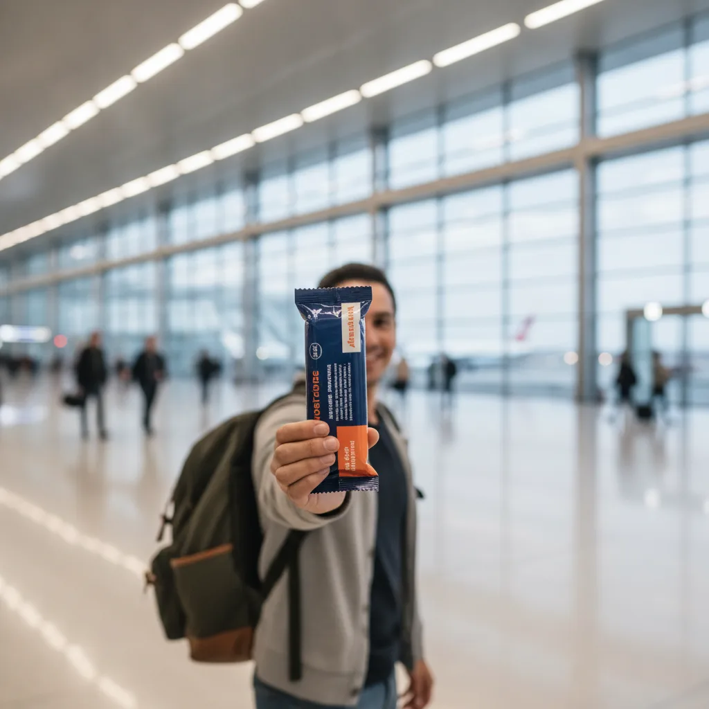 Barre protéinée en voyage avion | Guide pratique Levovia - barre proteinee voyage avion